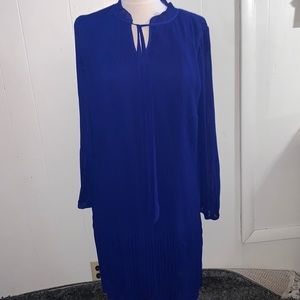 DKNY Iris Blue front tie pleated  Dress size 12